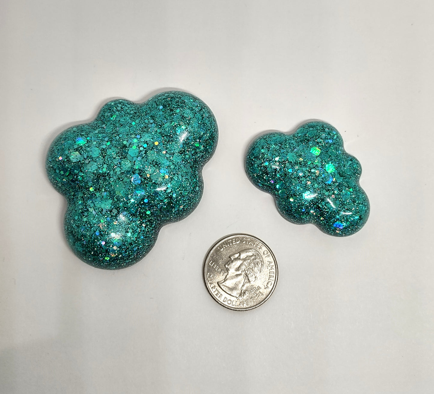 Holographic Blue Cloud Resin Magnet Set of 2