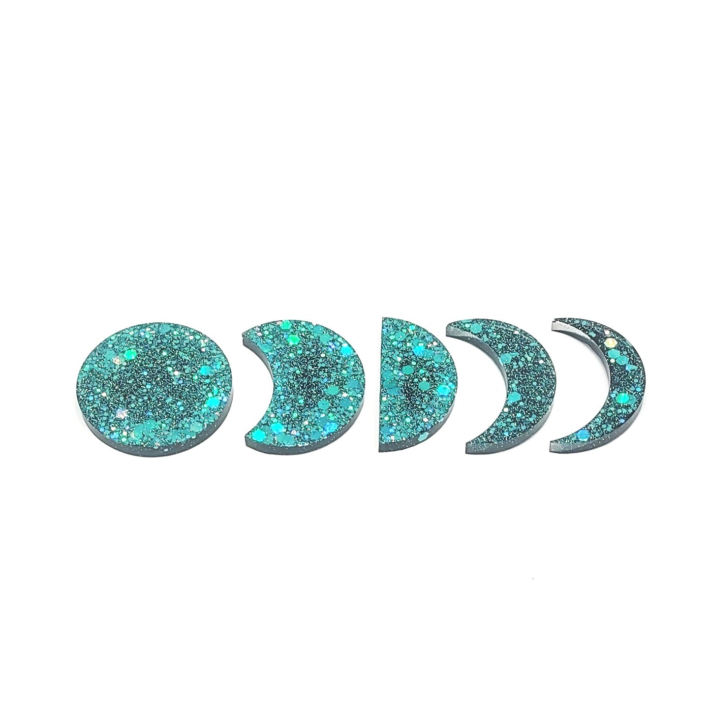 Moon Phase Magnet Set Resin Blue Holographic