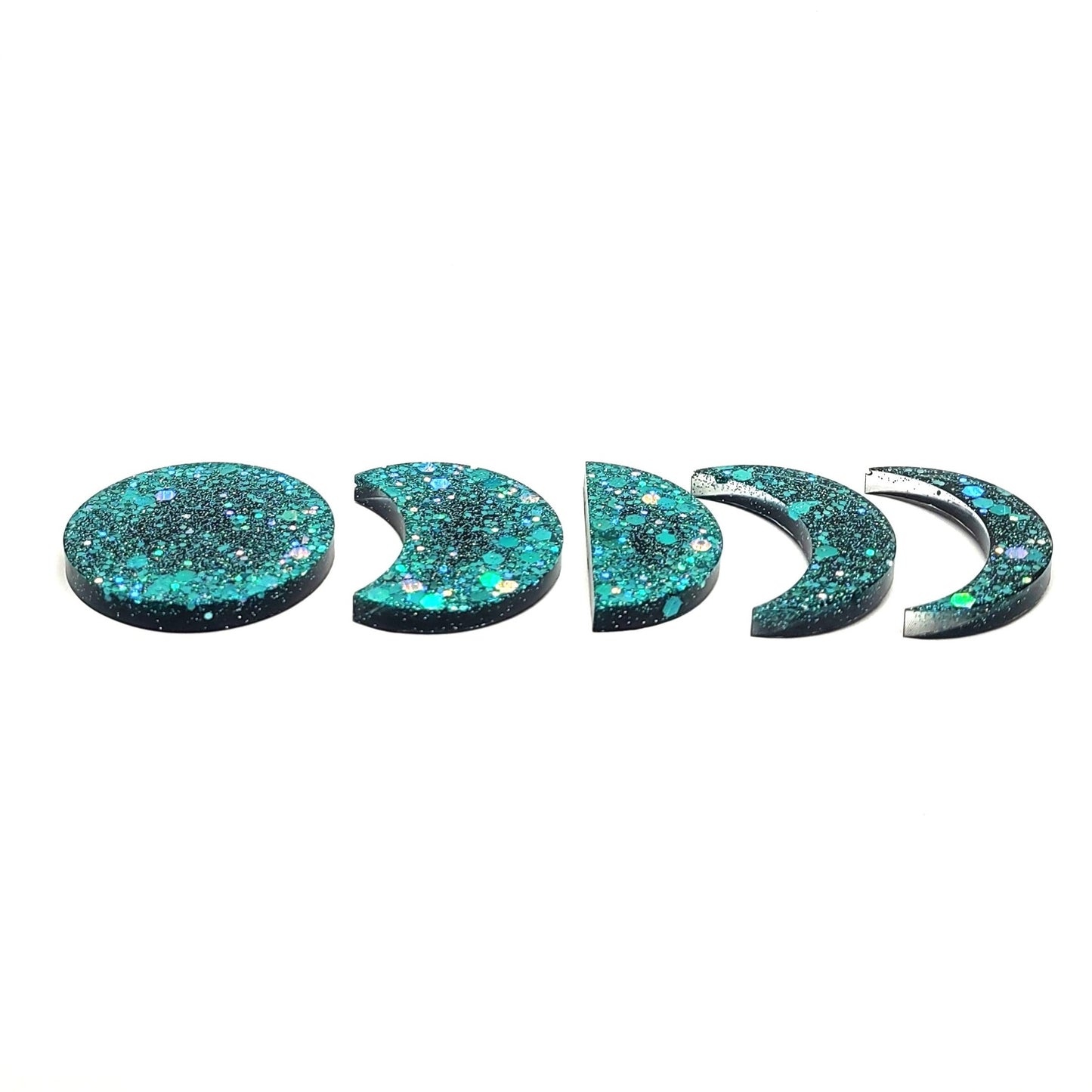 Moon Phase Magnet Set Resin Blue Holographic