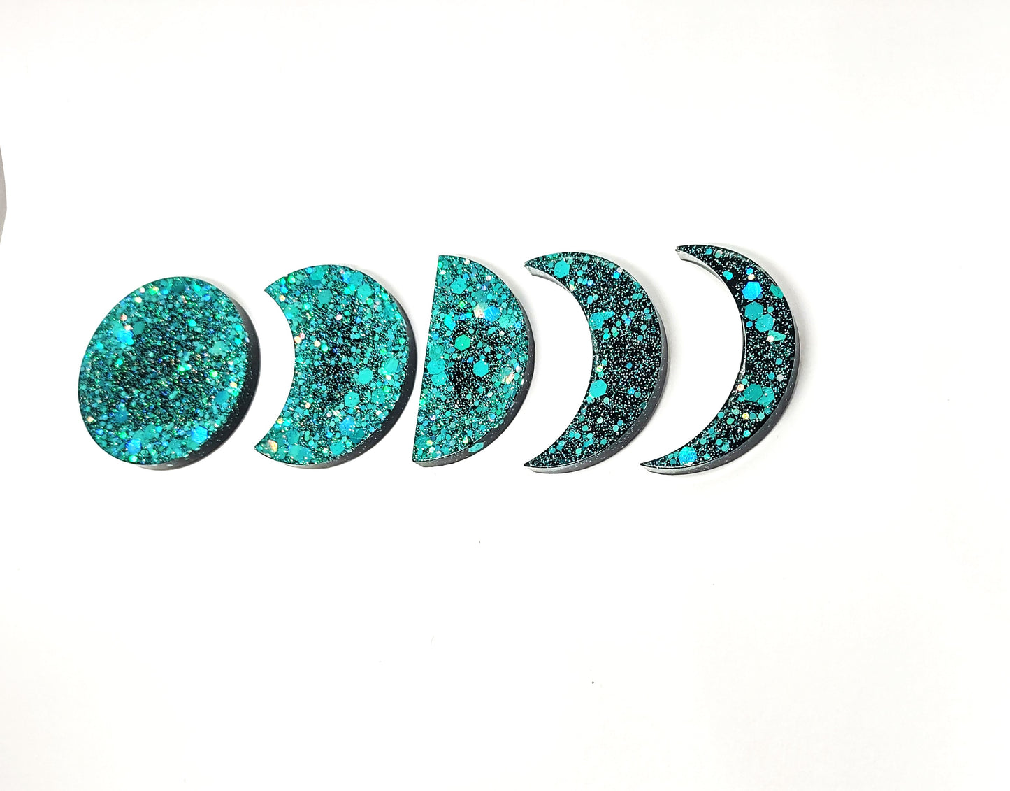 Moon Phase Magnet Set Resin Blue Holographic