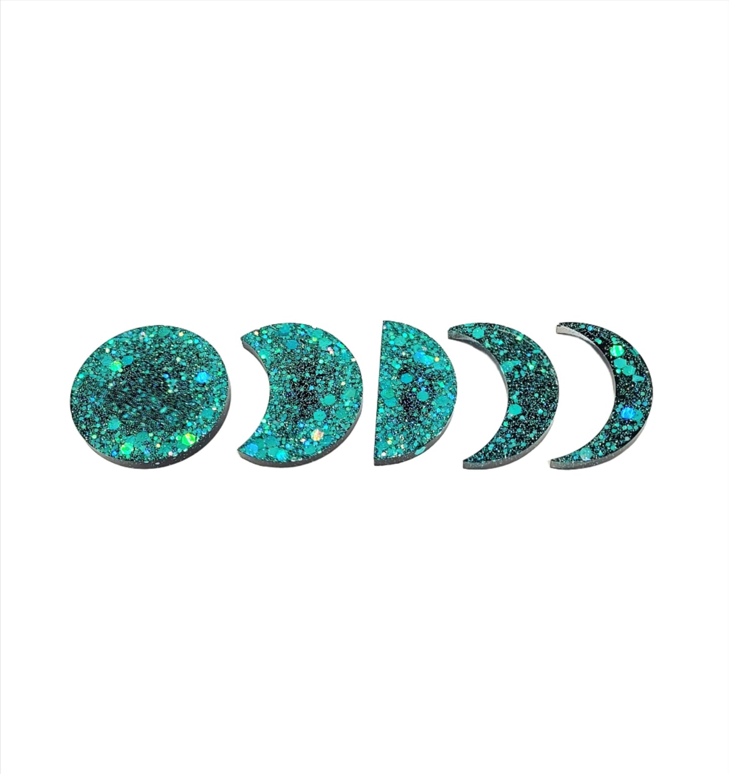 Moon Phase Magnet Set Resin Blue Holographic