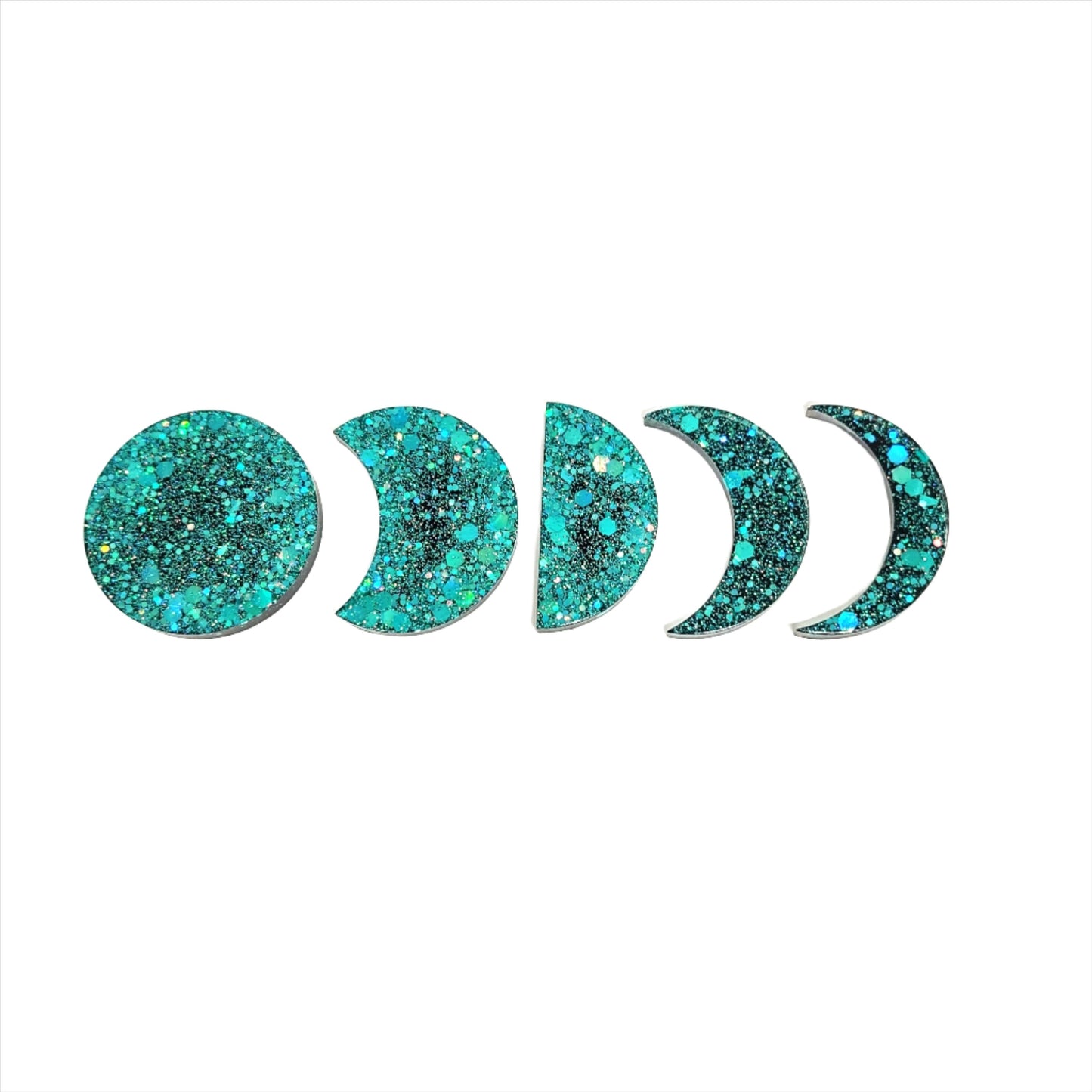 Moon Phase Magnet Set Resin Blue Holographic