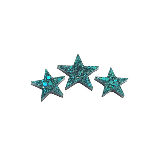 Star Magnet Set Blue Holographic Resin