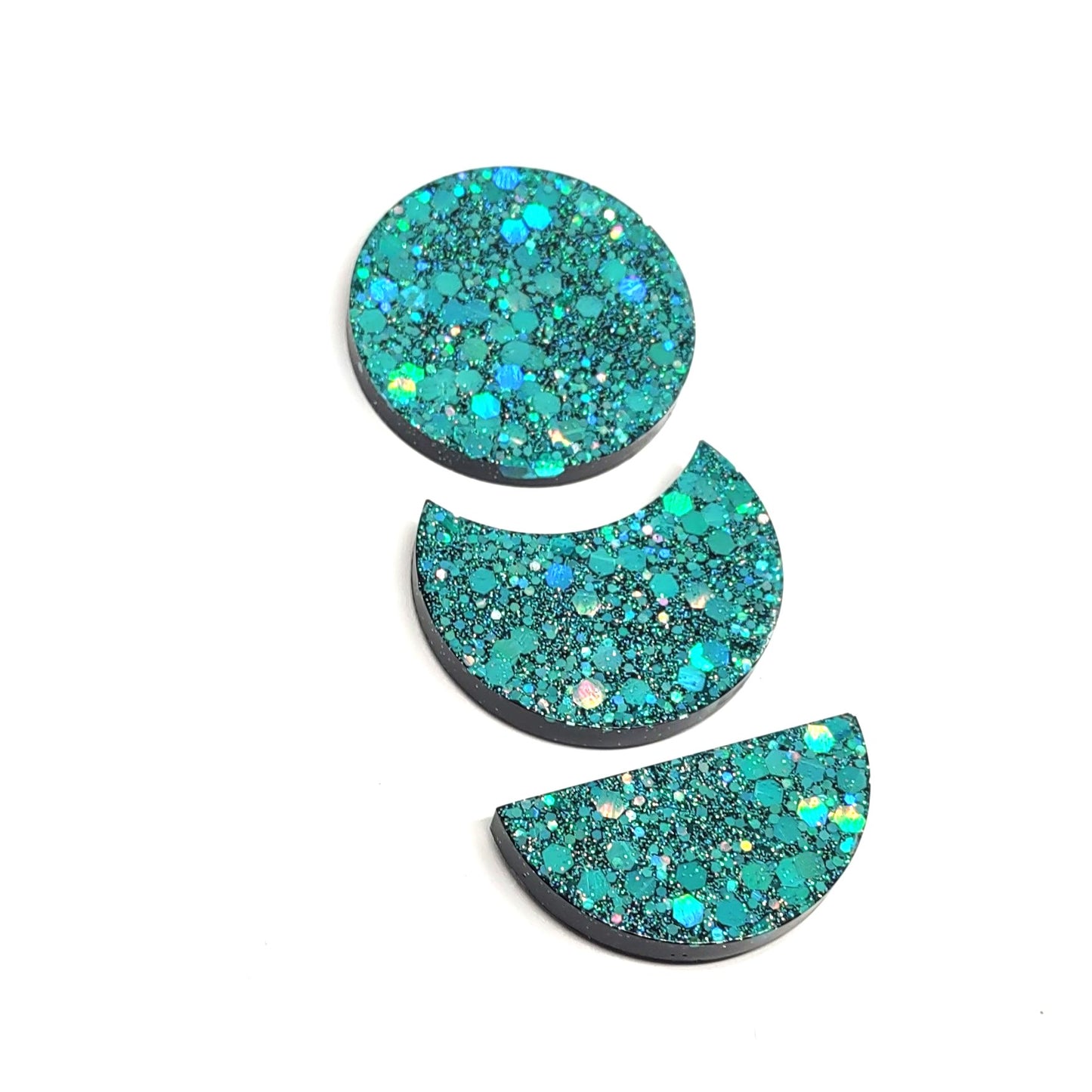 Moon Magnet Set Blue Holographic Resin Hand Crafted Magnet