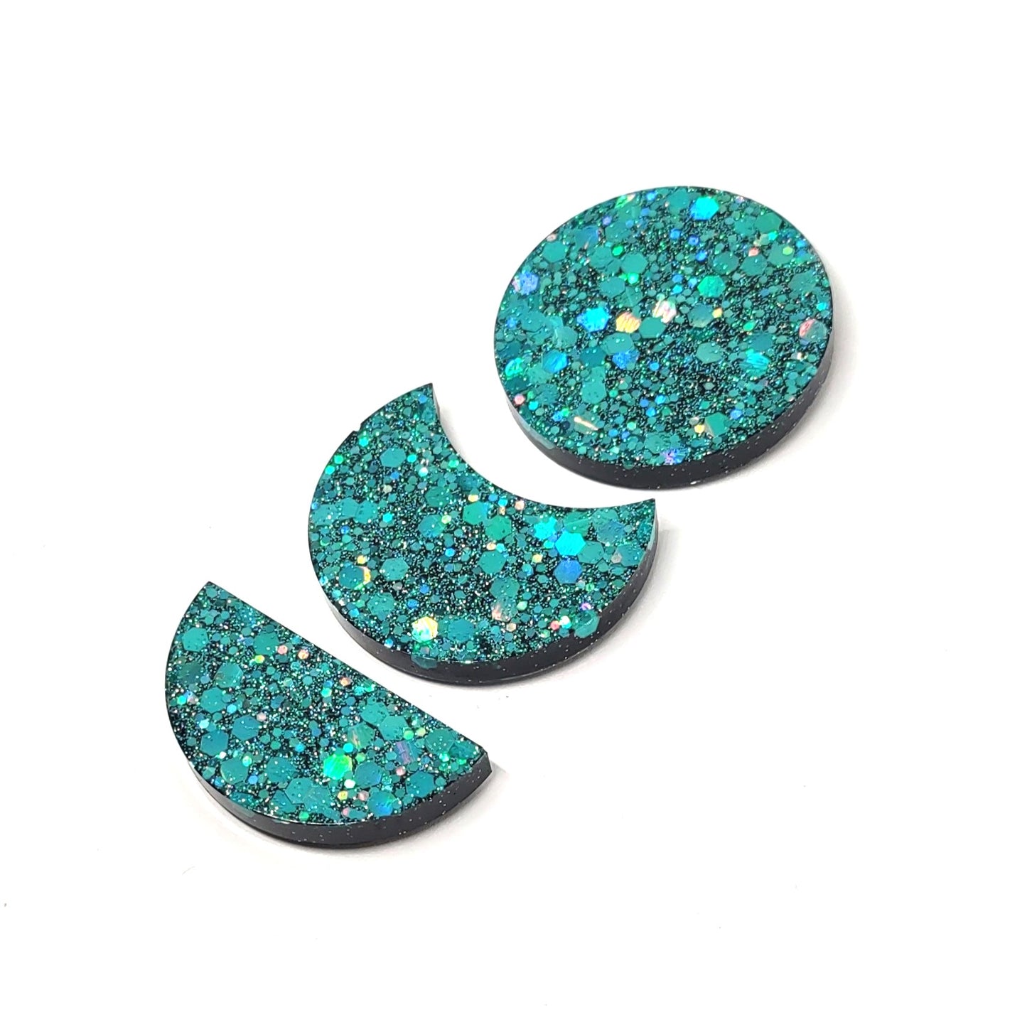 Moon Magnet Set Blue Holographic Resin Hand Crafted Magnet