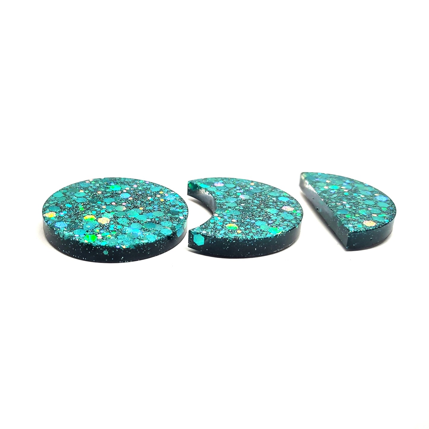 Moon Magnet Set Blue Holographic Resin Hand Crafted Magnet