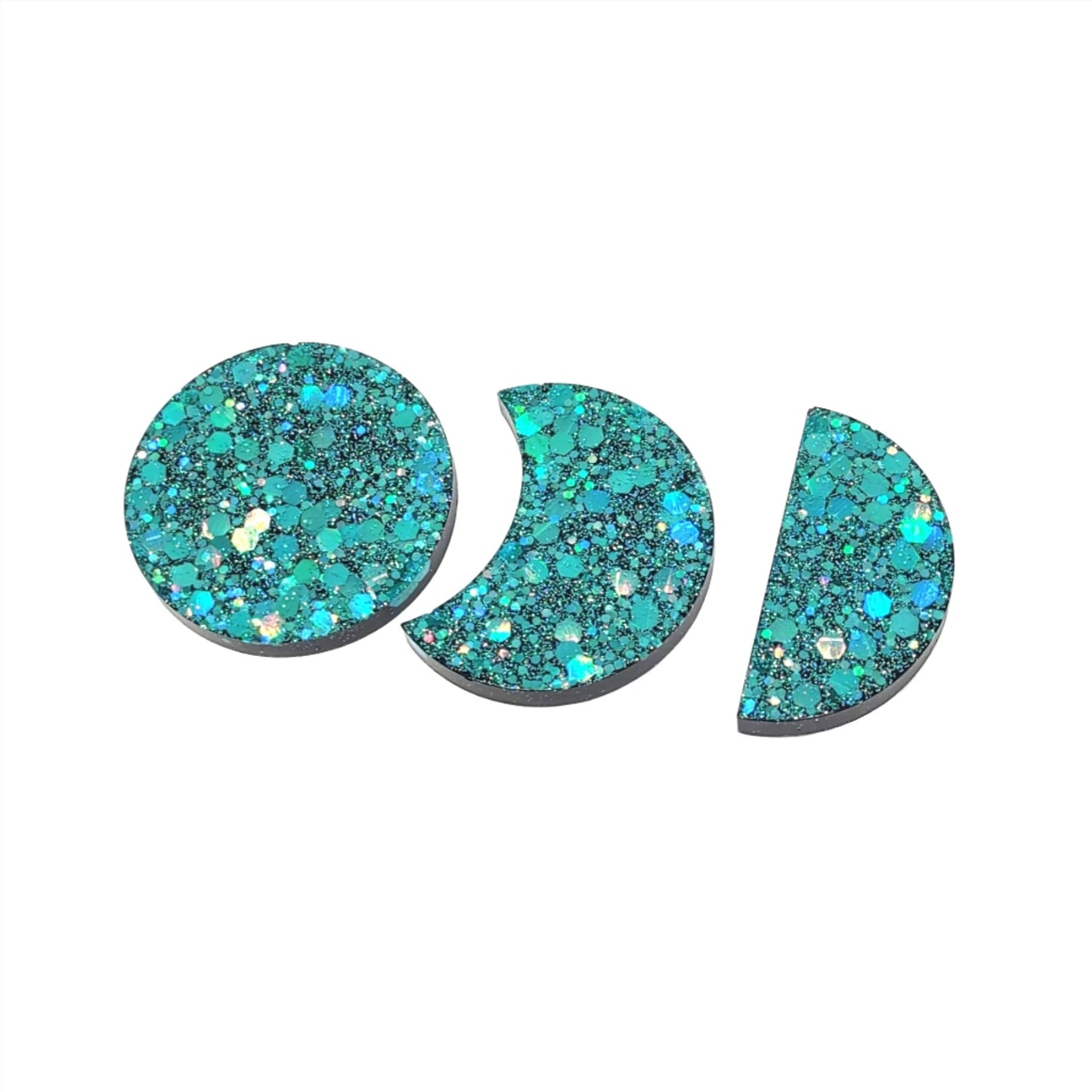 Moon Magnet Set Blue Holographic Resin Hand Crafted Magnet