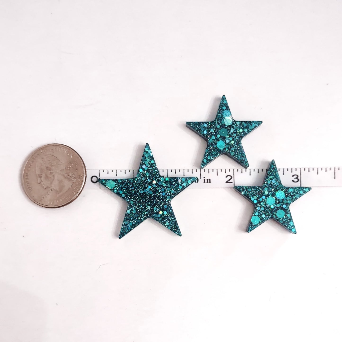 Star Magnet Set Blue Holographic Resin