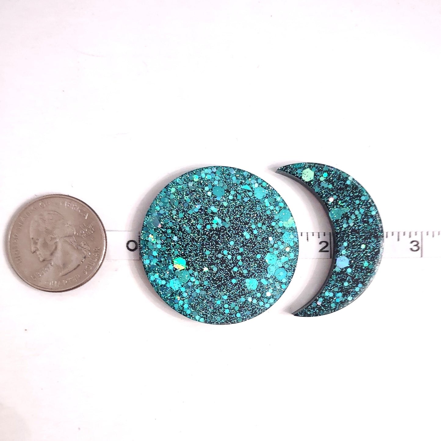 Moon Phase Magnet Set Resin Blue Holographic