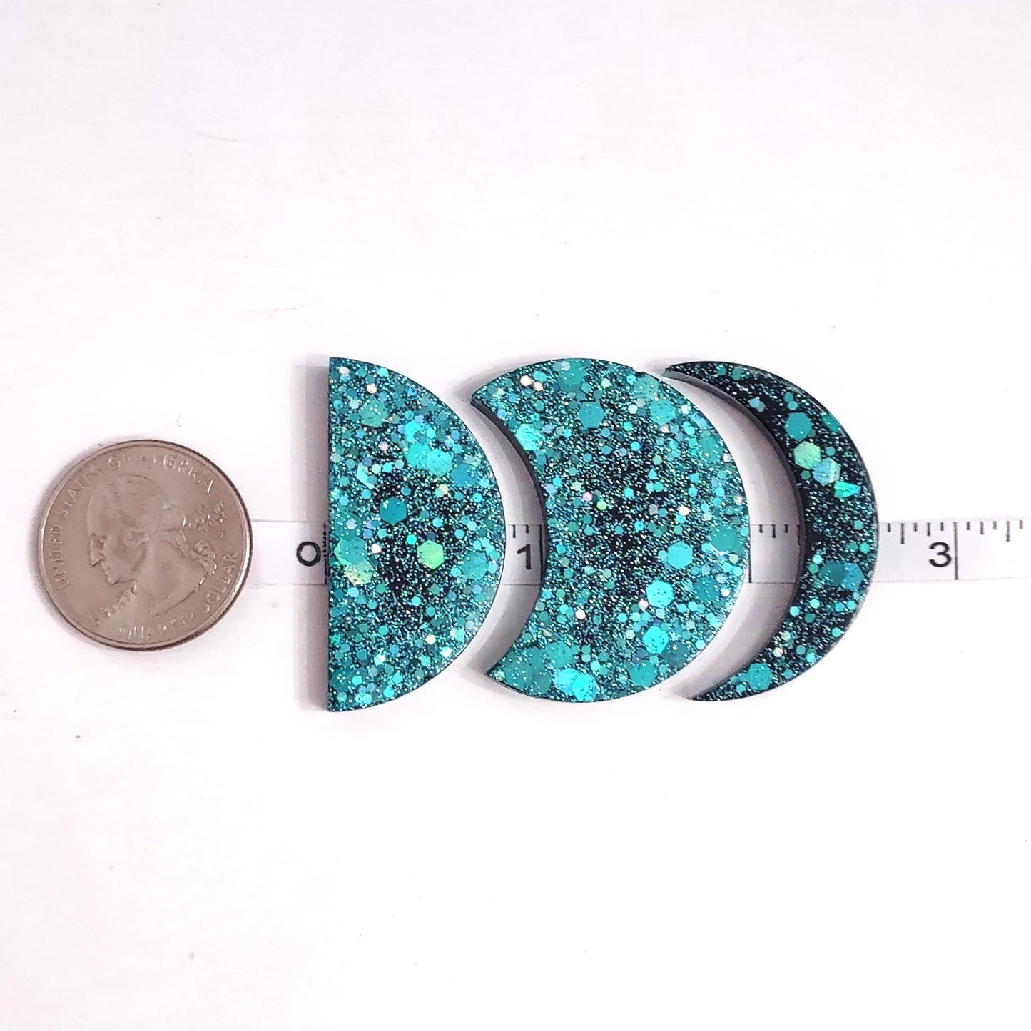 Moon Phase Magnet Set Resin Blue Holographic