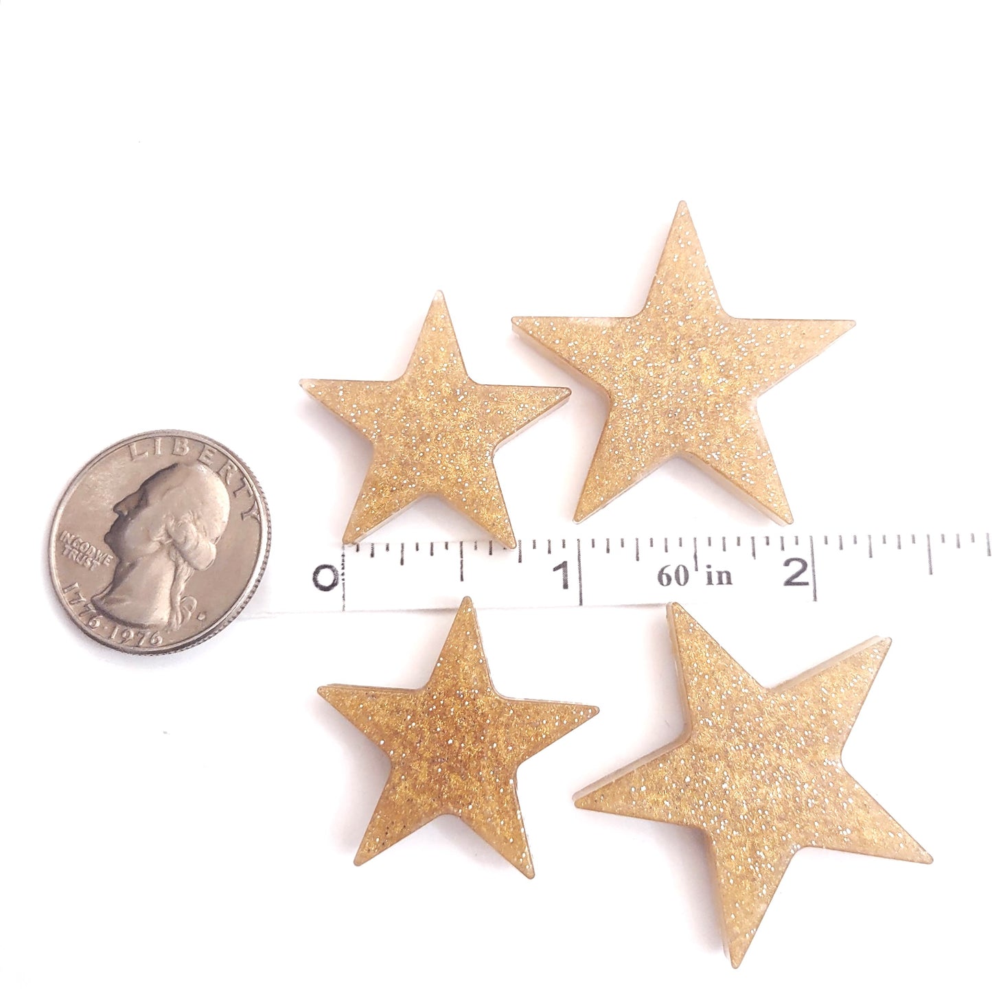 Star Magnet Set Resin Magnets Golden Glitter Stars