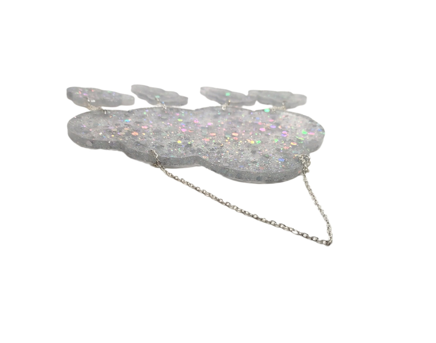 Cloud Window Hang Sun Catcher Holographic Glitter Hand Crafted Resin Decor