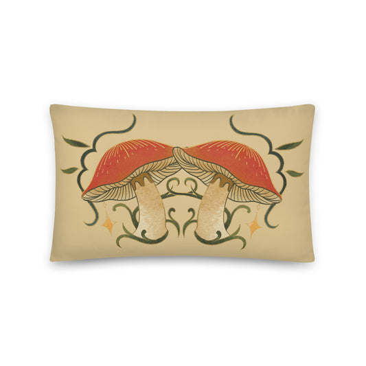 Autumn Mushrooms Decorative Pillow 12" x 20" Pillow