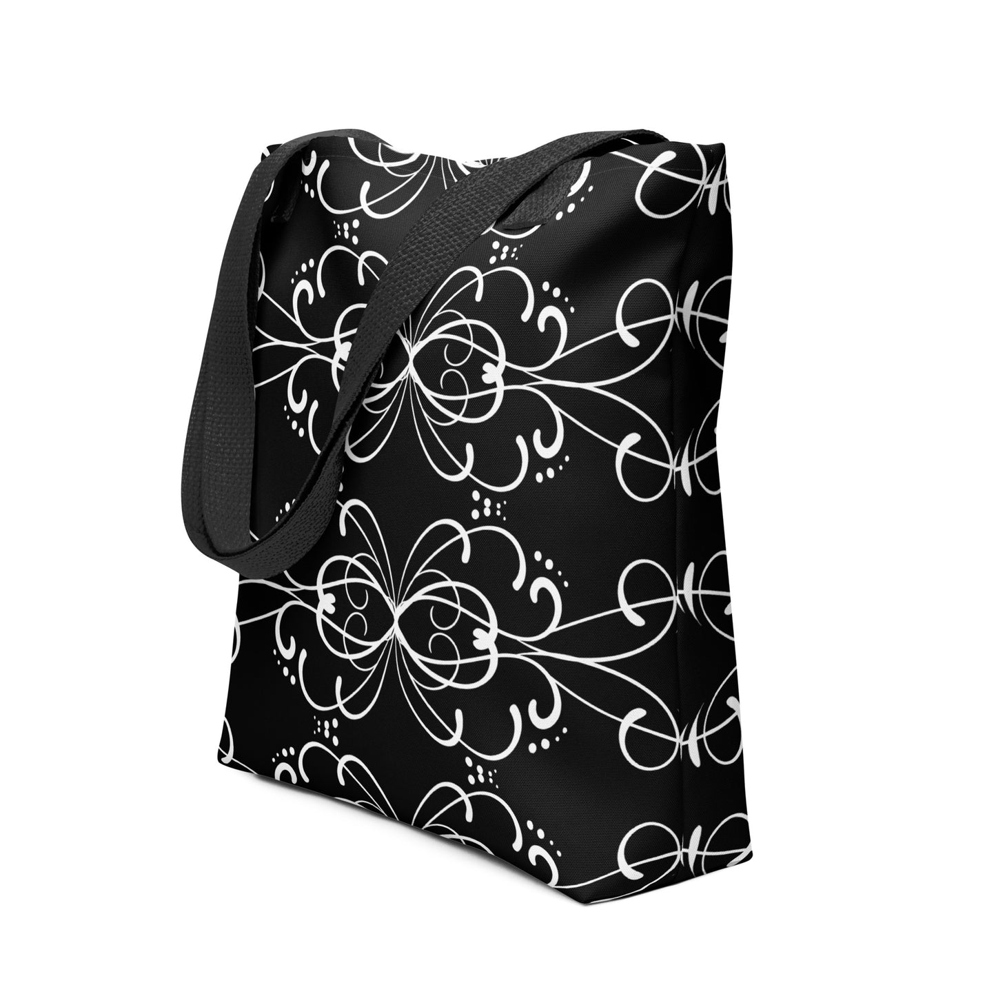 Simple Swirl Black Tote Bag