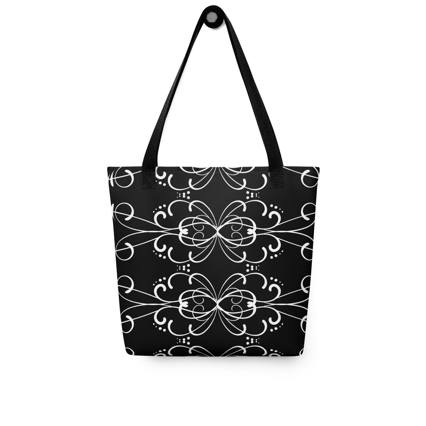 Simple Swirl Black Tote Bag