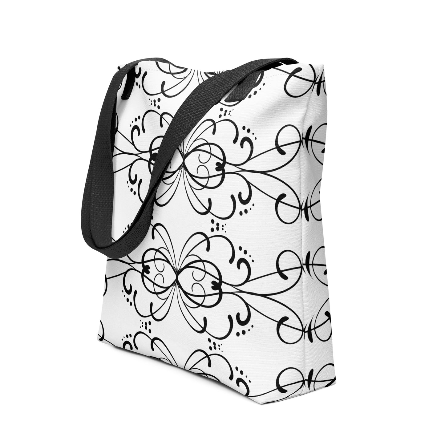 Simple Swirl Black White Tote Bag