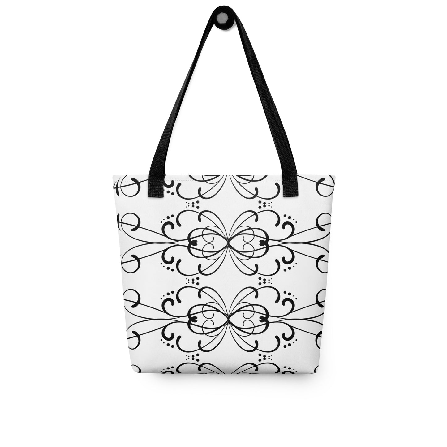 Simple Swirl Black White Tote Bag