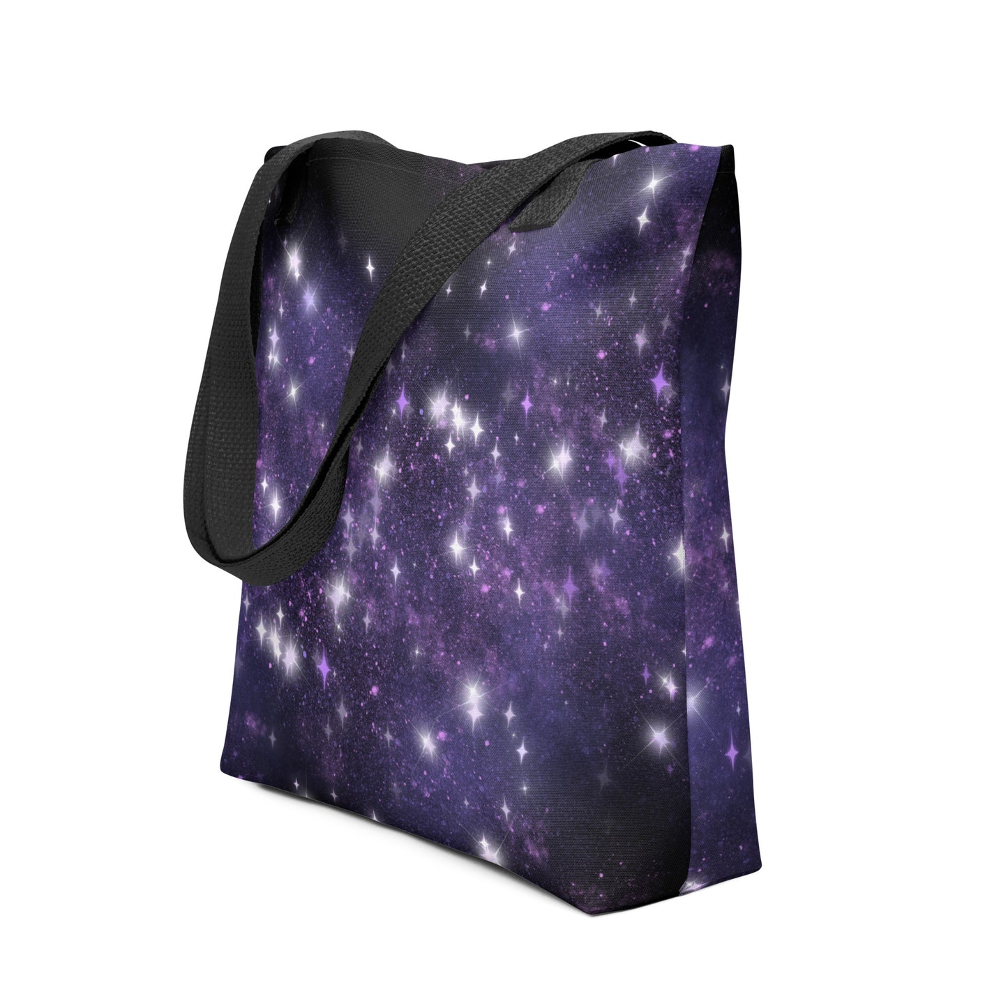 Quest Purple Galaxy Black Tote Bag