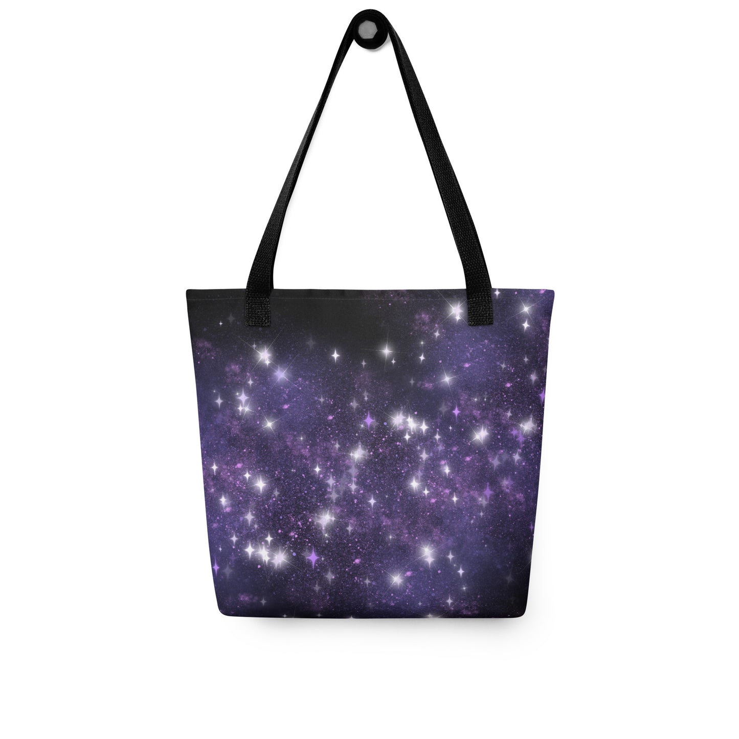 Quest Purple Galaxy Black Tote Bag