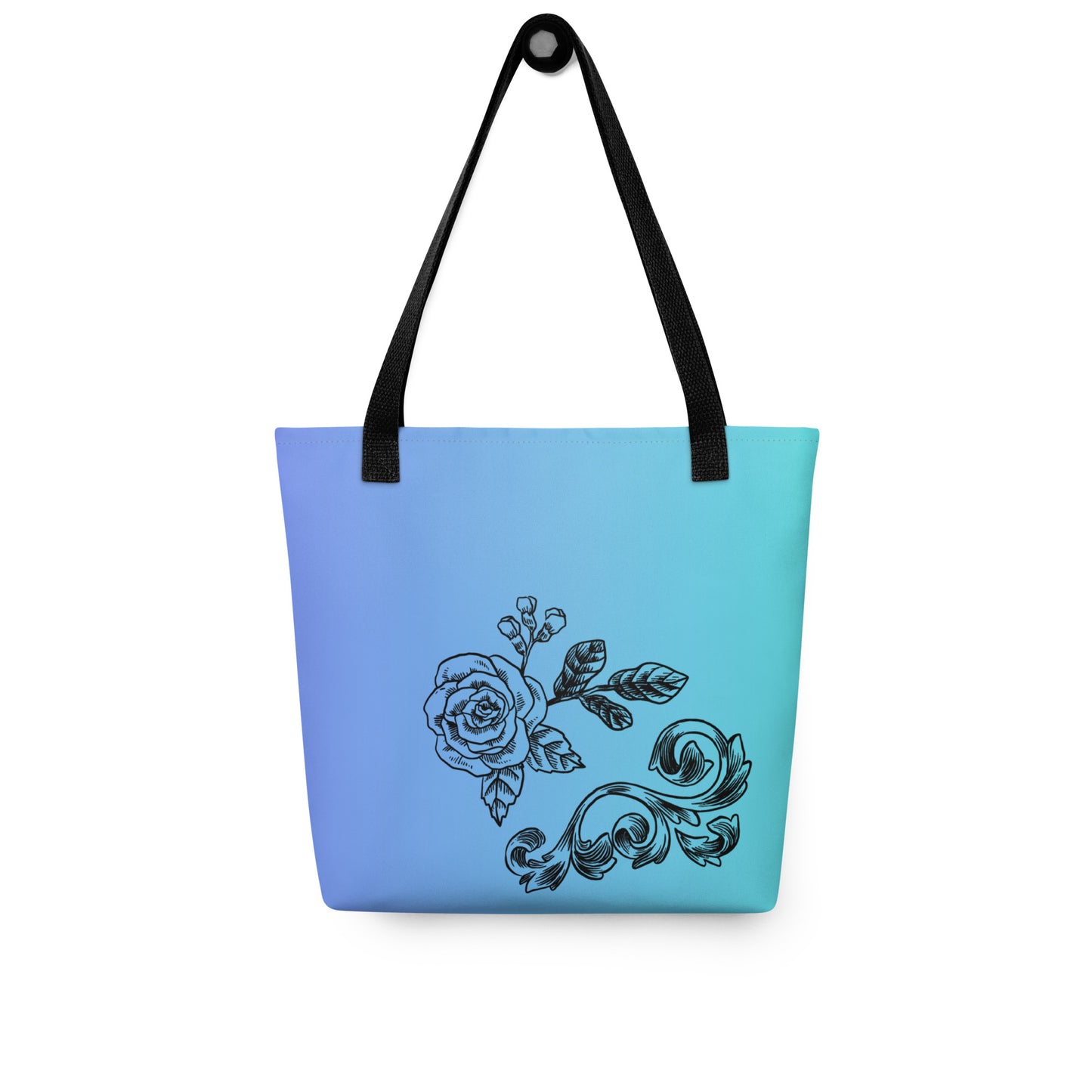 Flower Filigree Purple Blue Gradient Tote Bag