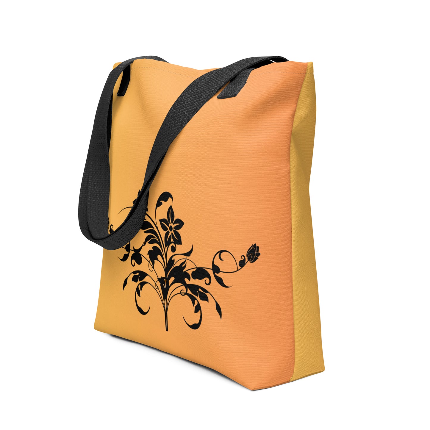 Orange Floral Filigree Bouquet Tote Bag