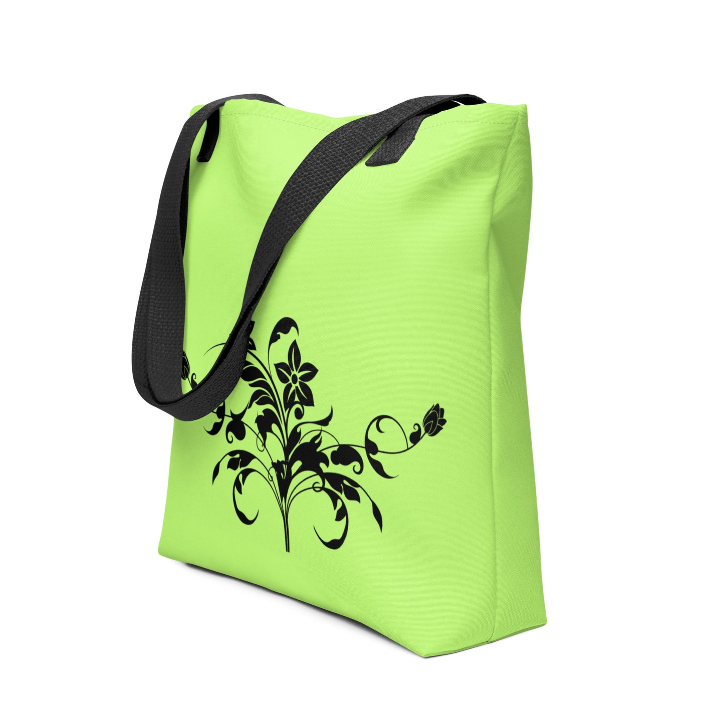 Green Floral Filigree Bouquet Tote Bag