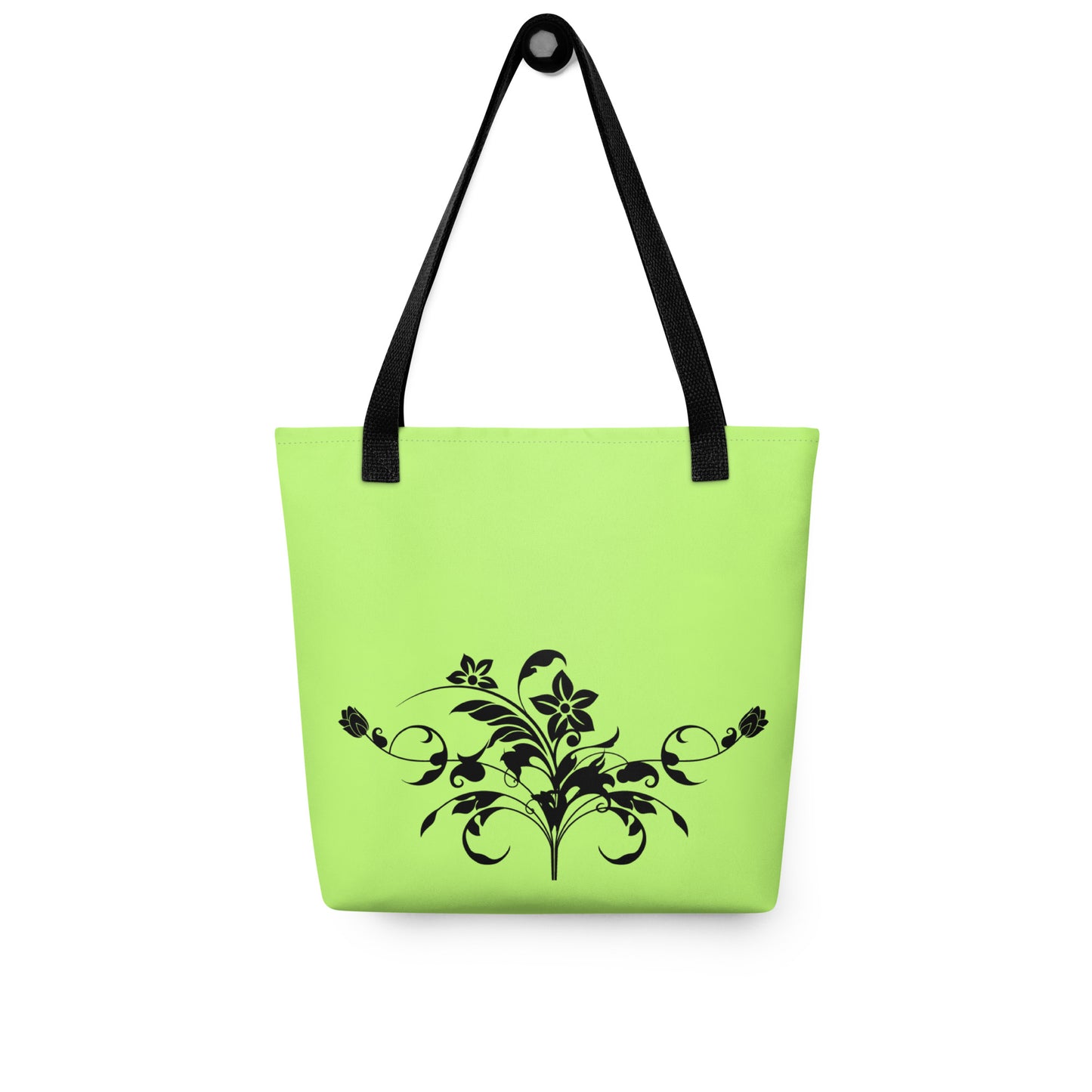 Green Floral Filigree Bouquet Tote Bag