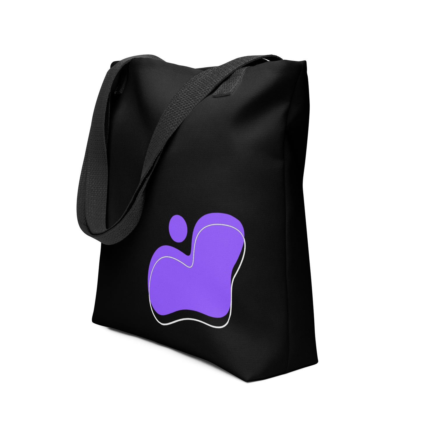 Purple Abstract Black Tote Bag