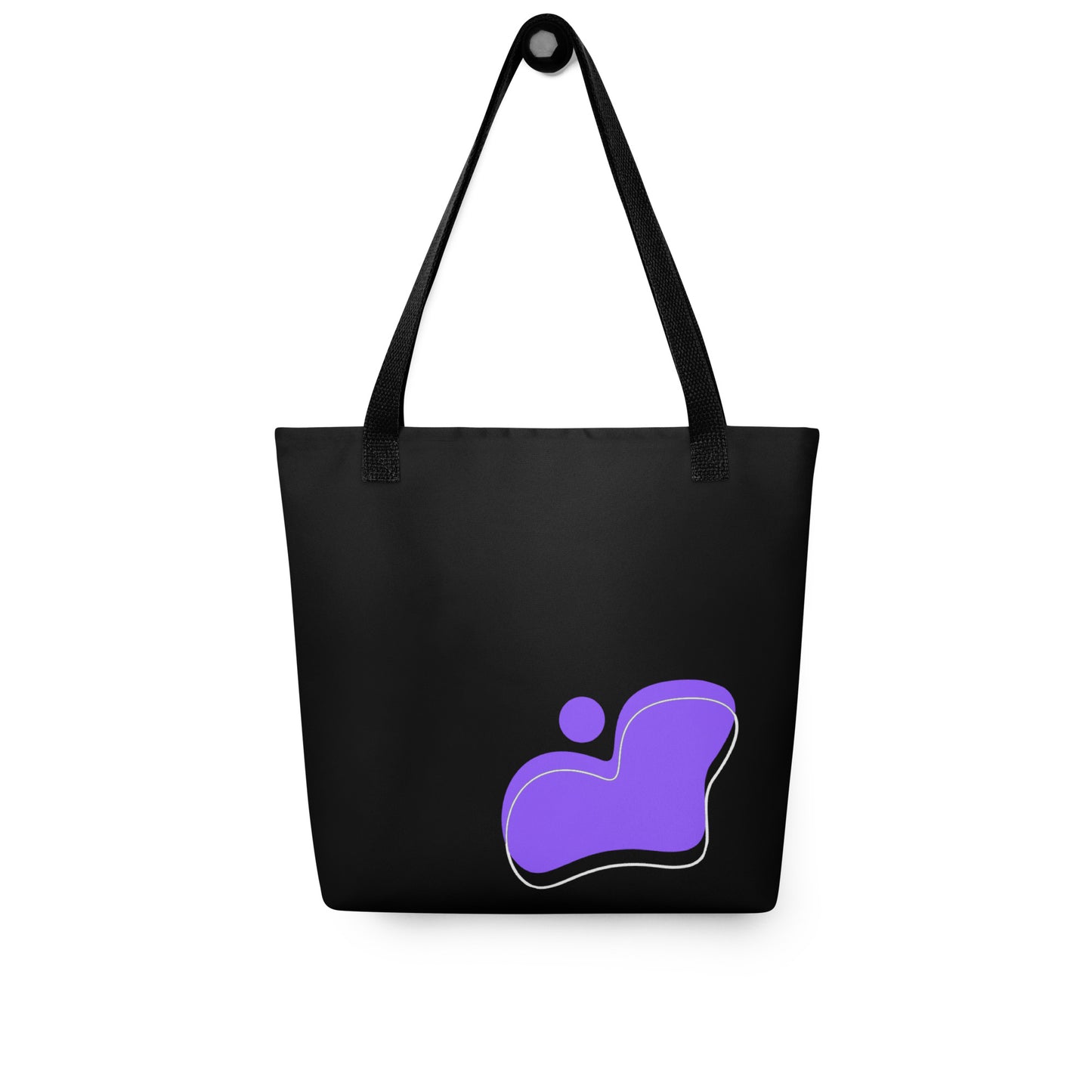 Purple Abstract Black Tote Bag