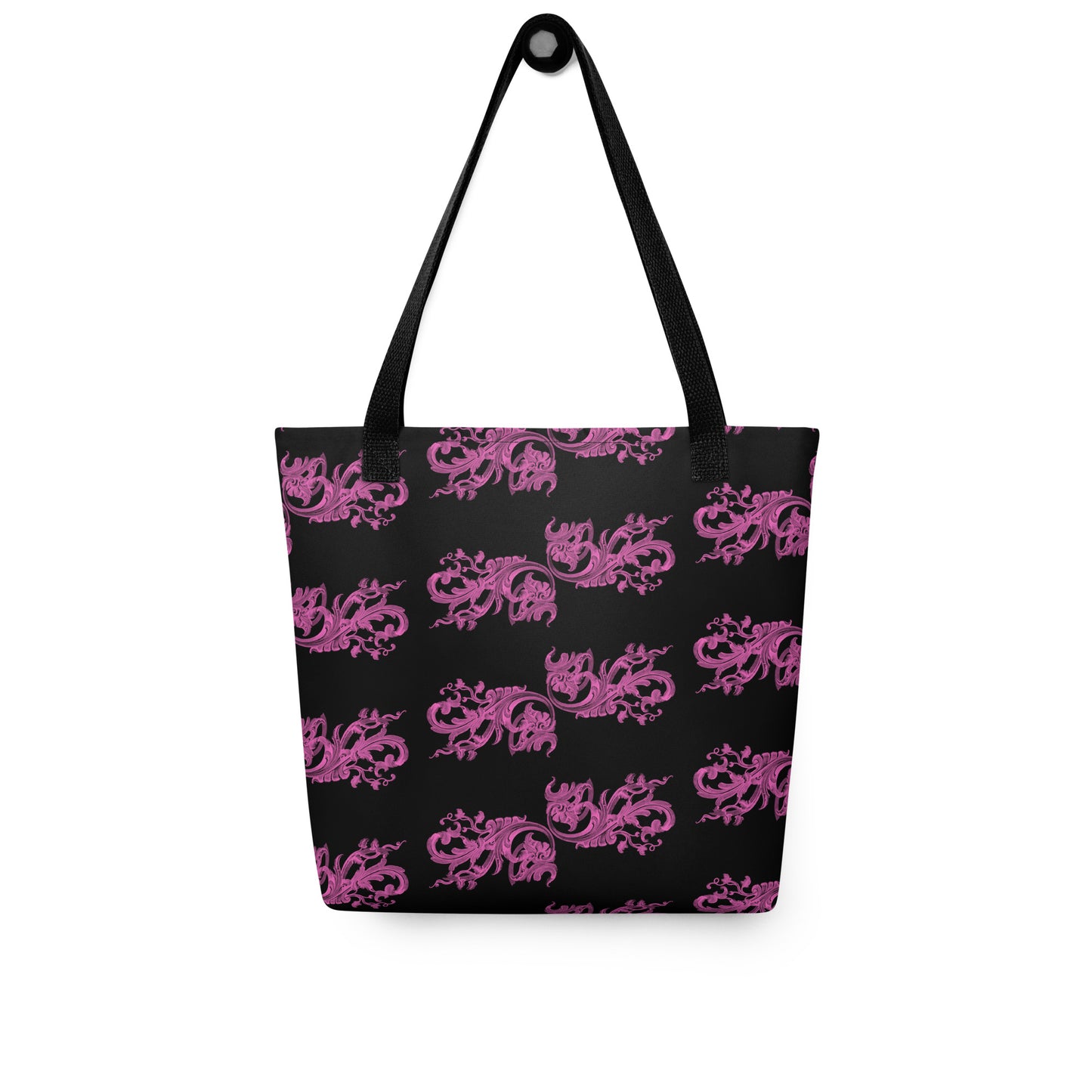 Art Nouveau Filigree Pink Black Tote Bag