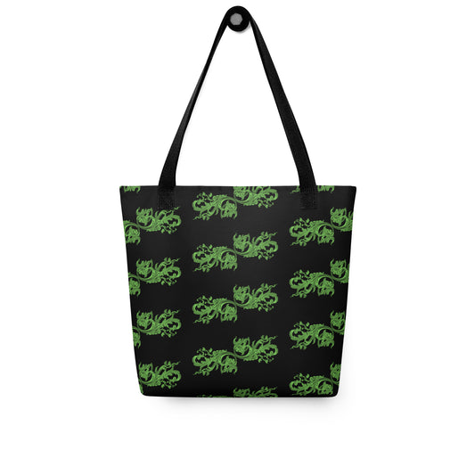 Art Nouveau Filigree Green Black Tote Bag