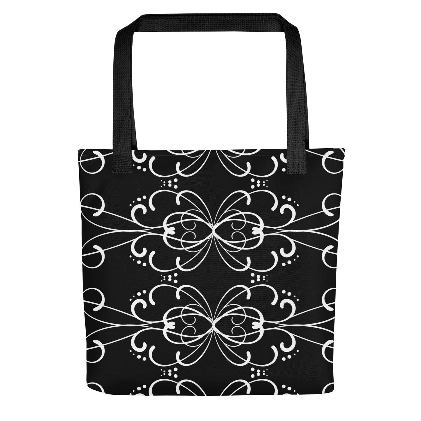 Simple Swirl Black Tote Bag