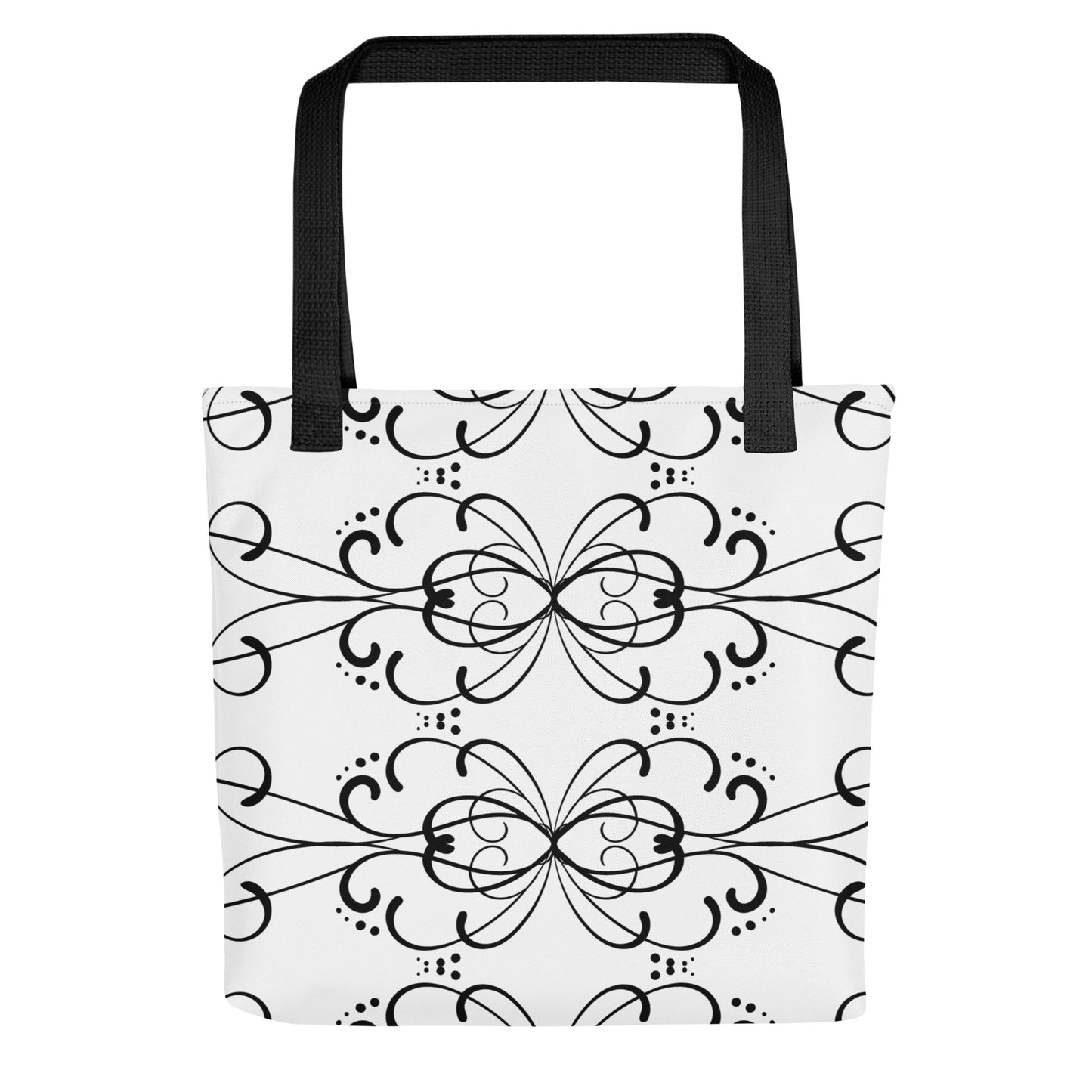 Simple Swirl Black White Tote Bag