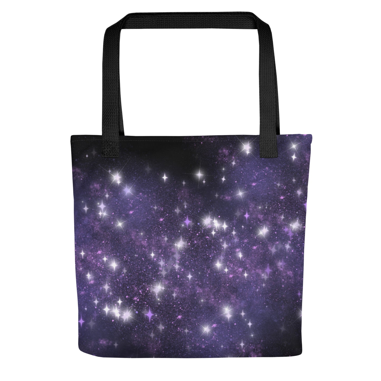 Quest Purple Galaxy Black Tote Bag