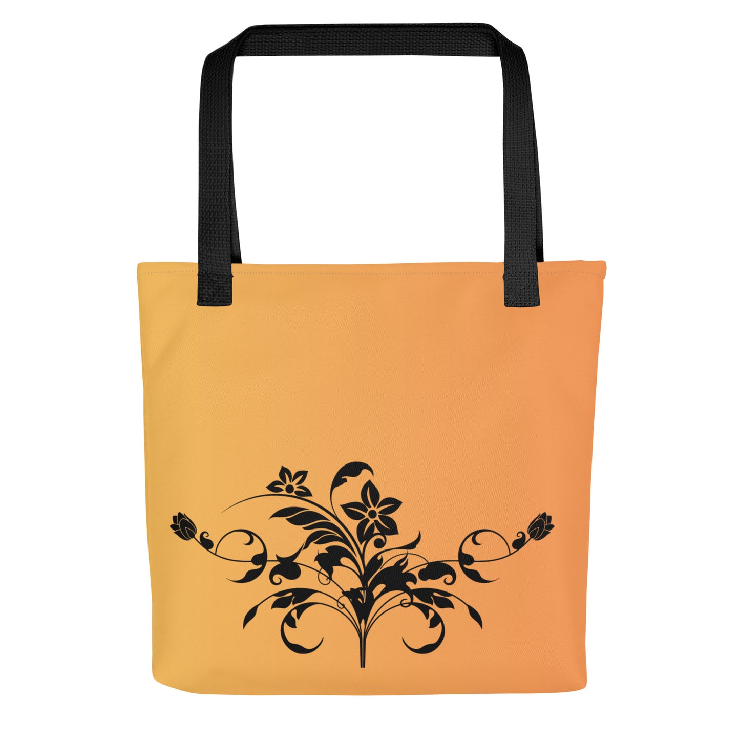 Orange Floral Filigree Bouquet Tote Bag