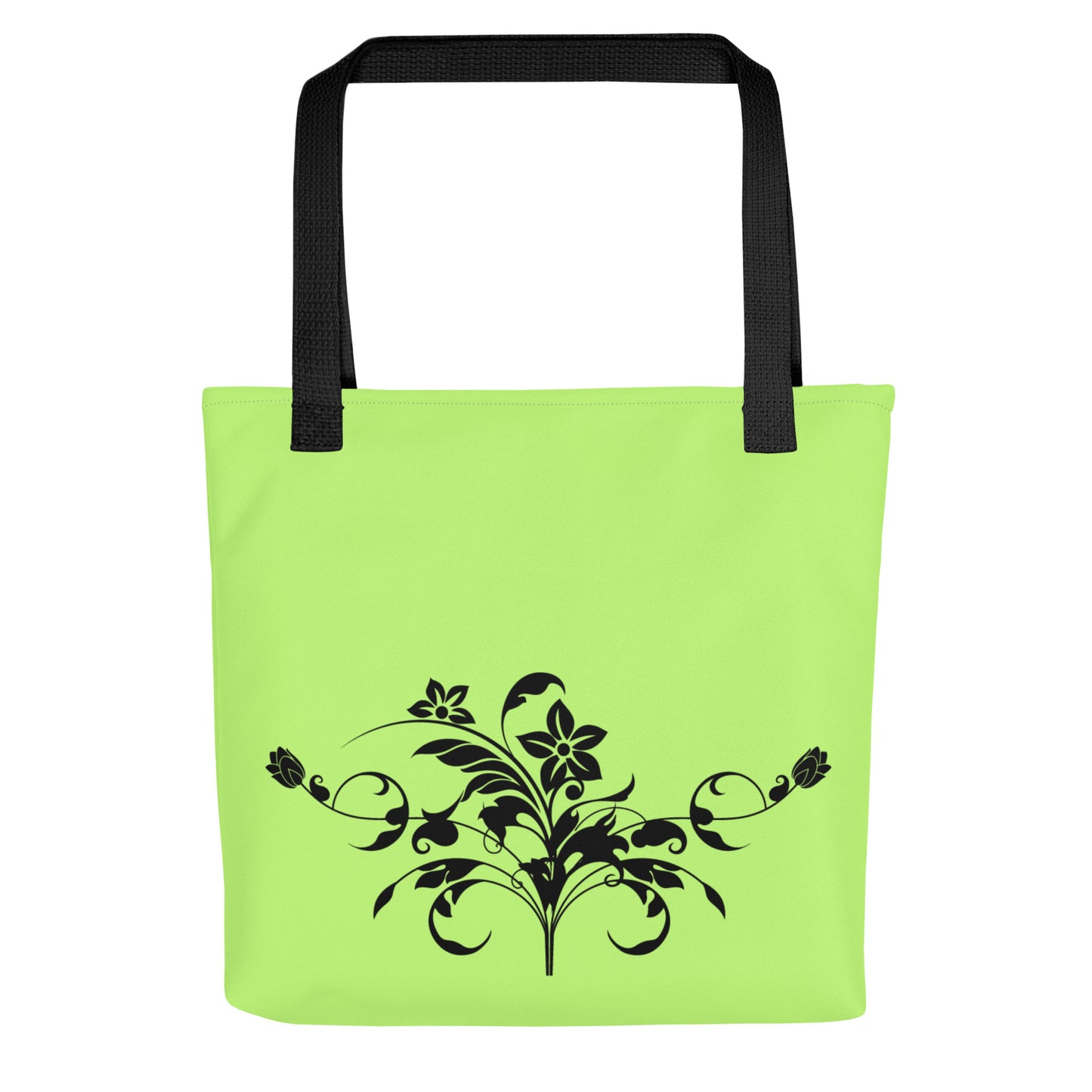 Green Floral Filigree Bouquet Tote Bag