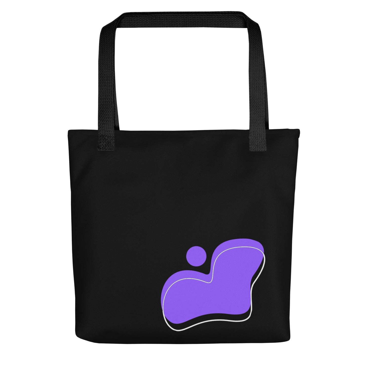 Purple Abstract Black Tote Bag