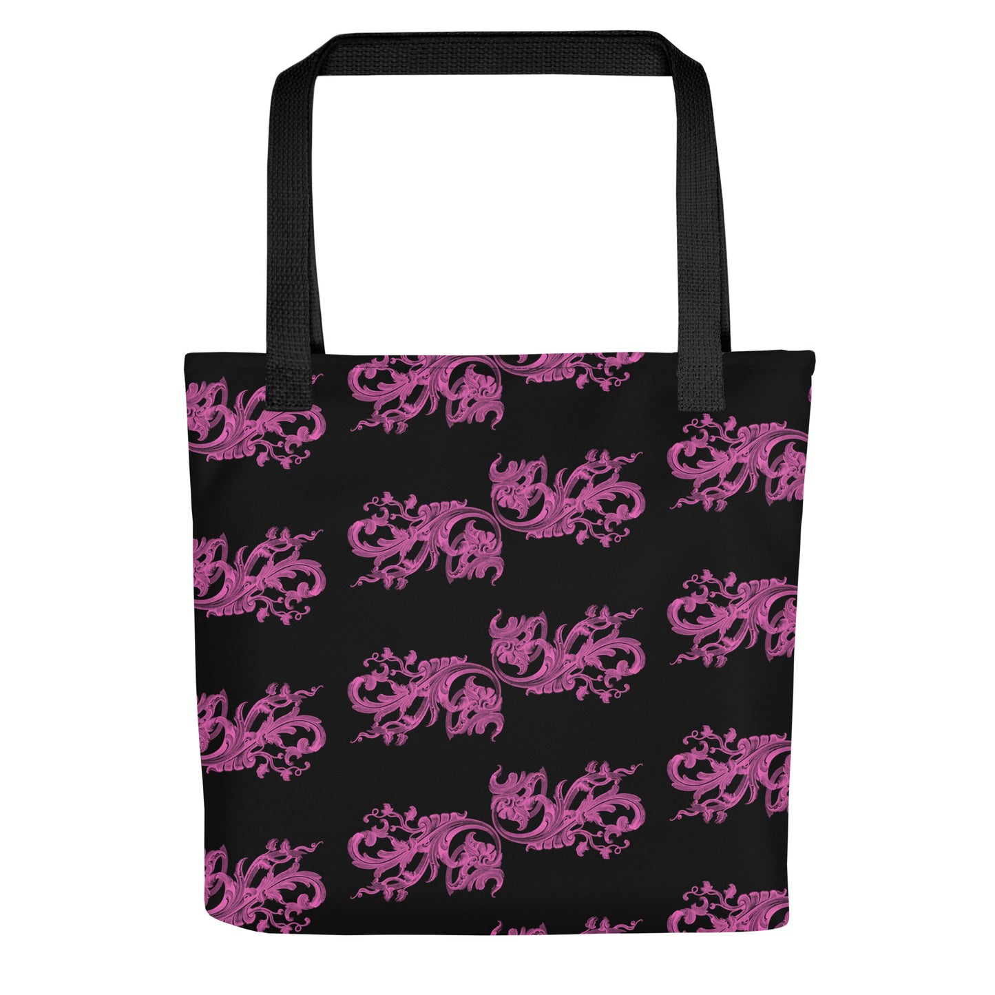 Art Nouveau Filigree Pink Black Tote Bag