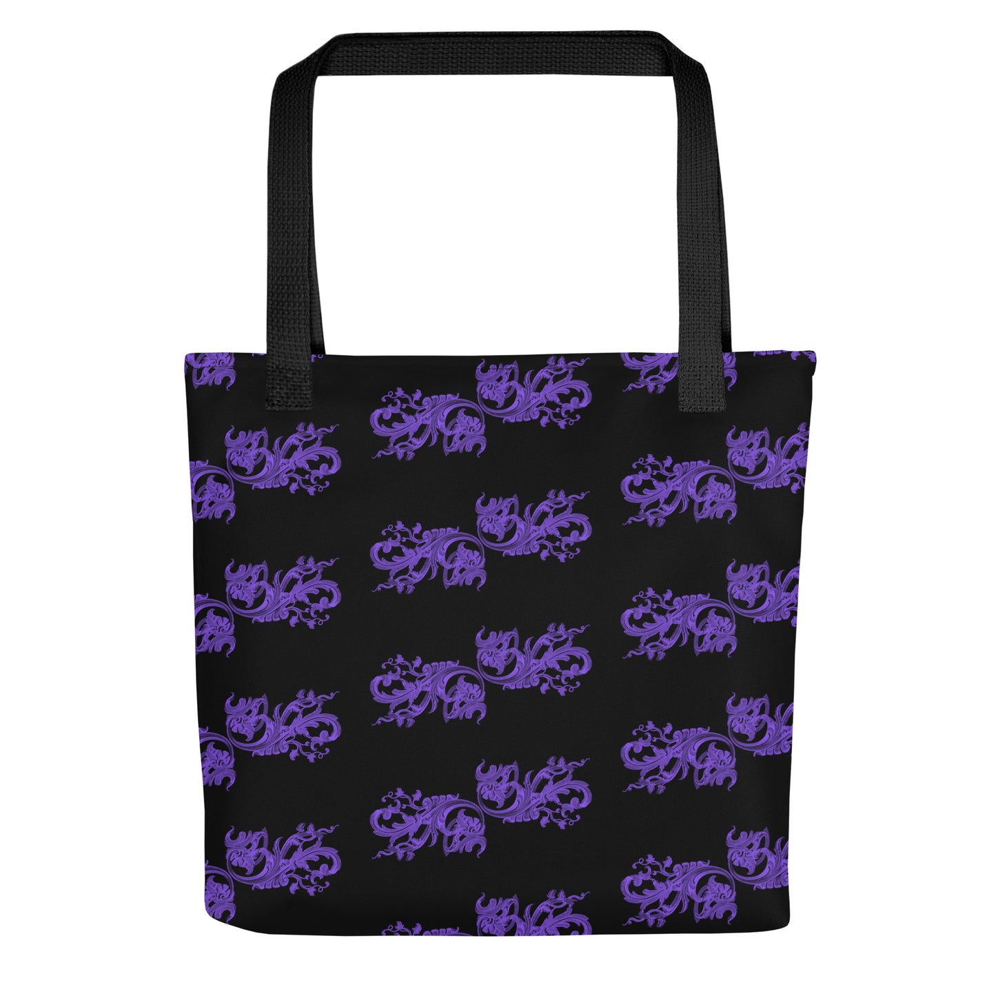 Art Nouveau Filigree Purple Black Tote Bag