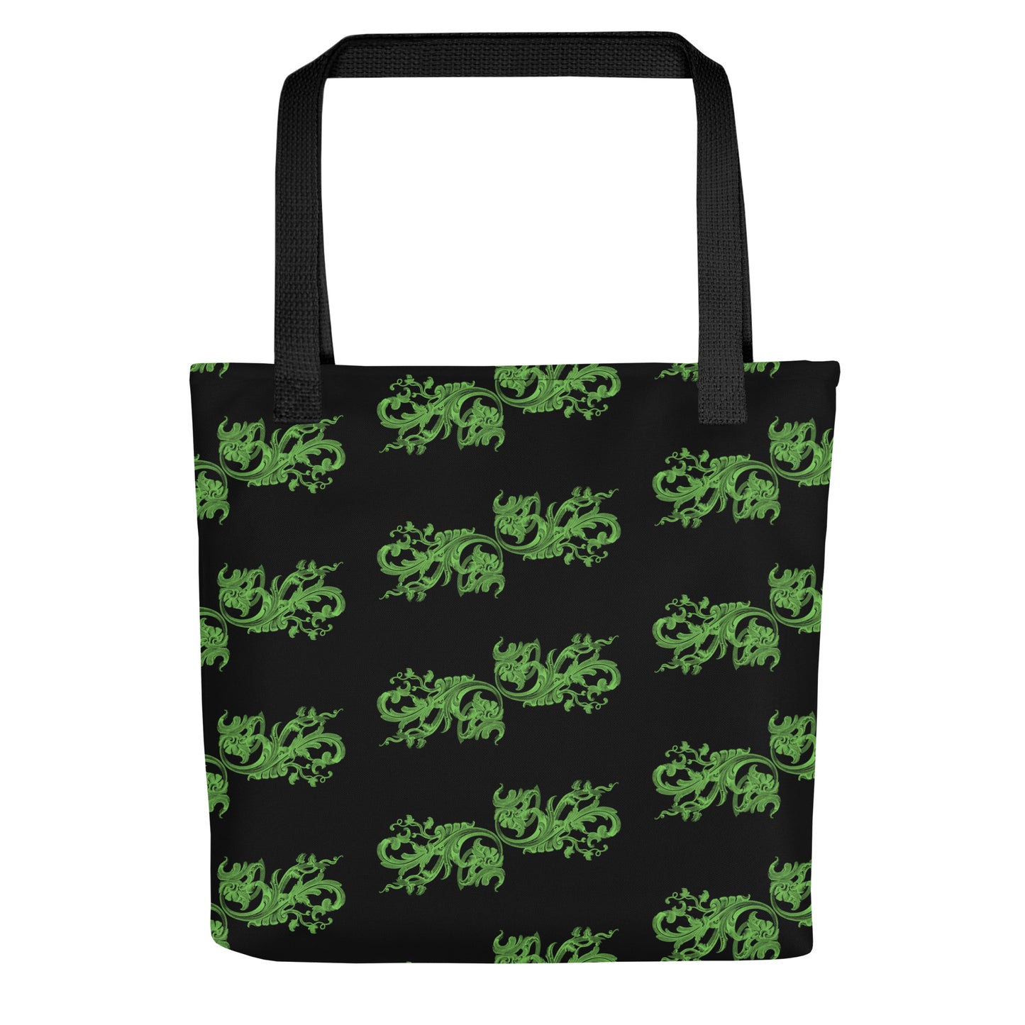 Art Nouveau Filigree Green Black Tote Bag