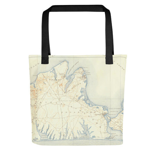 Tote Bag Marthas Vineyard MA 1887 Historical Map