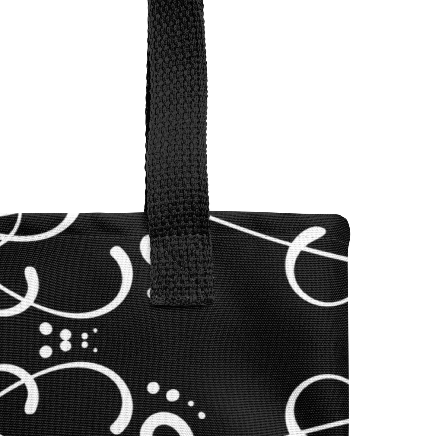 Simple Swirl Black Tote Bag