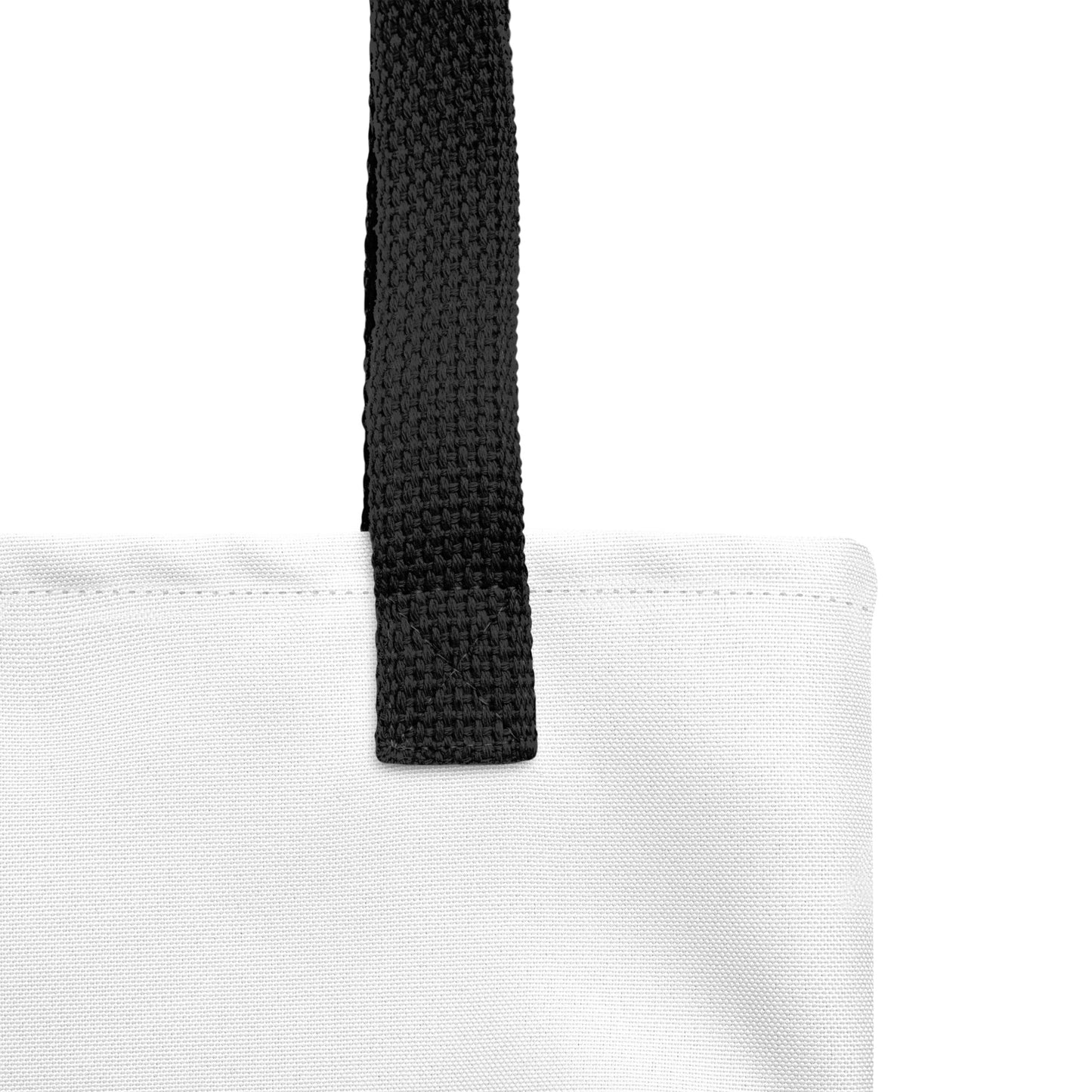 Autumn Mushrooms White Tote Bag Black Handle