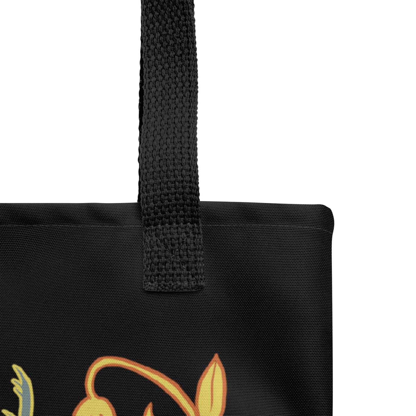 Retro Style Beetle Insect Black Tote Bag