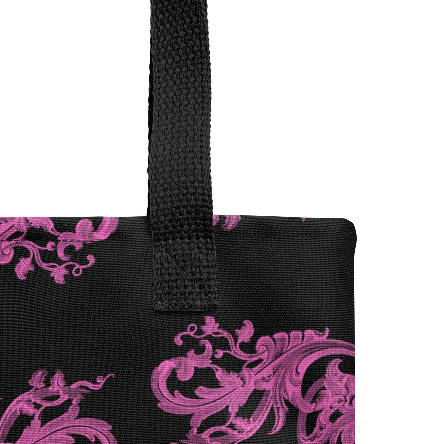 Art Nouveau Filigree Pink Black Tote Bag