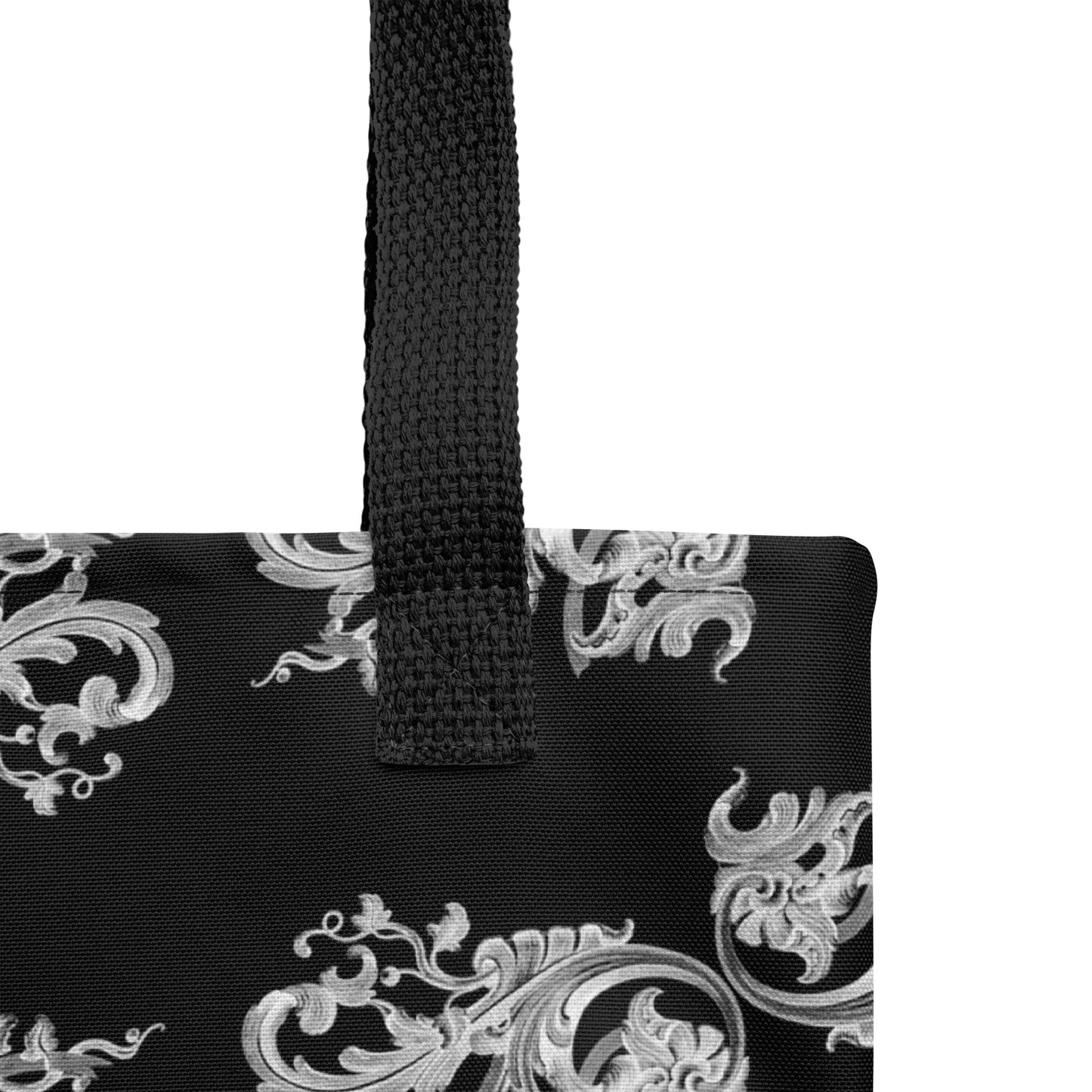 Art Nouveau Filigree White Black Tote Bag