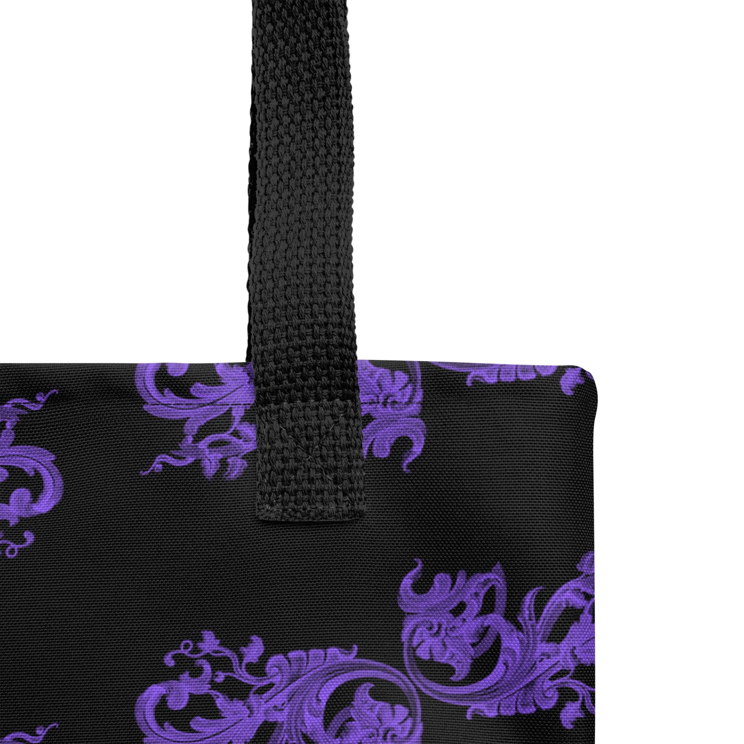 Art Nouveau Filigree Purple Black Tote Bag