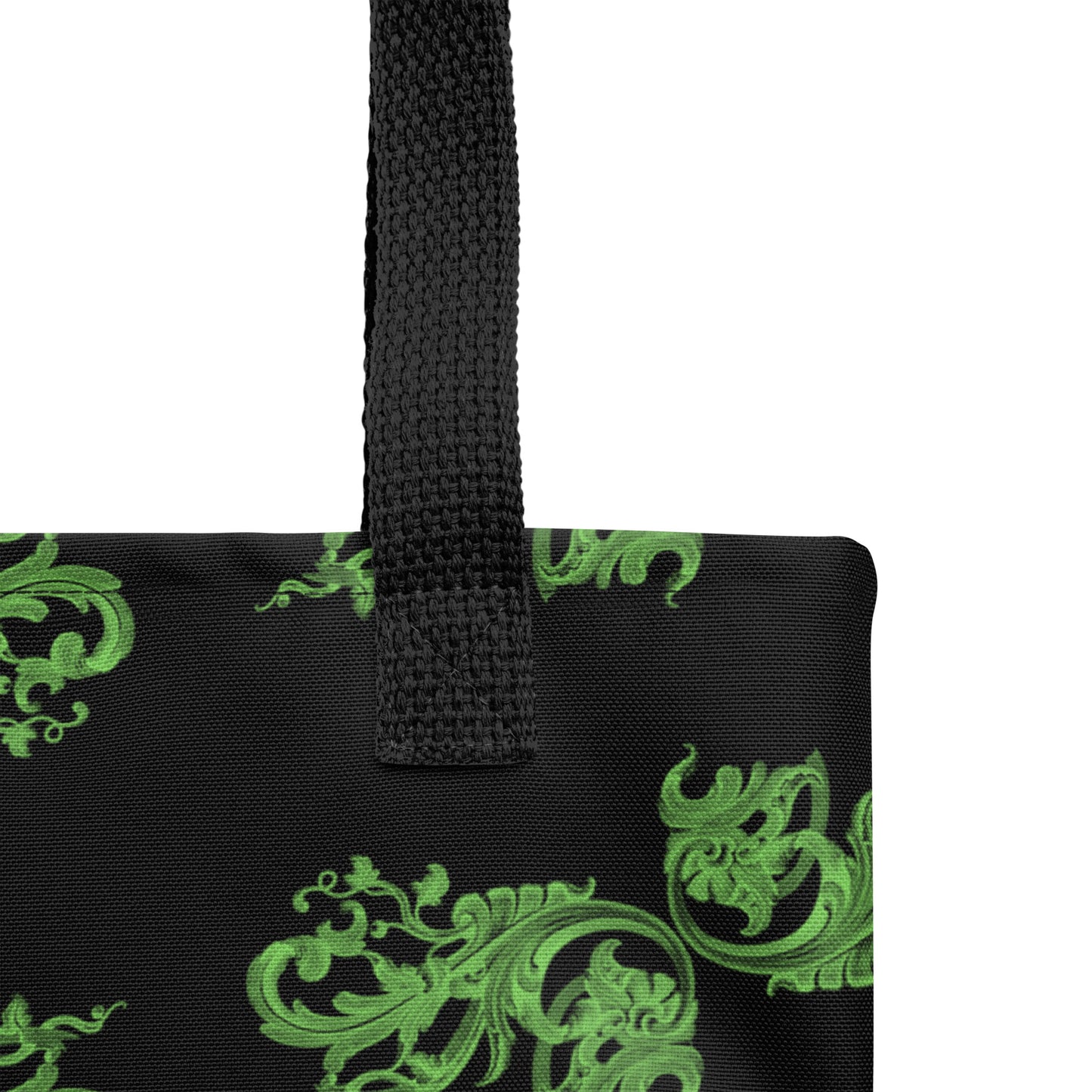 Art Nouveau Filigree Green Black Tote Bag