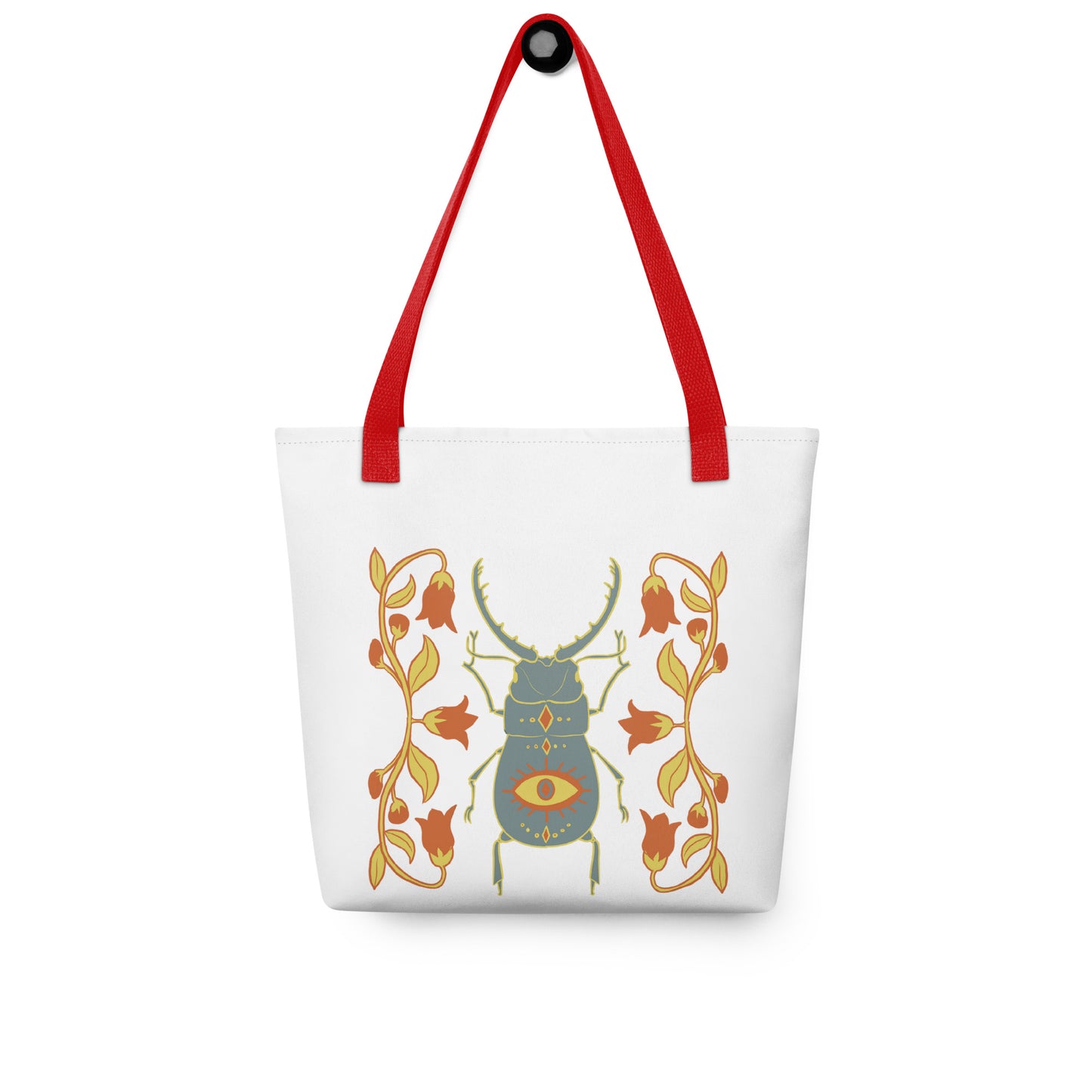 Retro Style Beetle Insect White Tote Bag