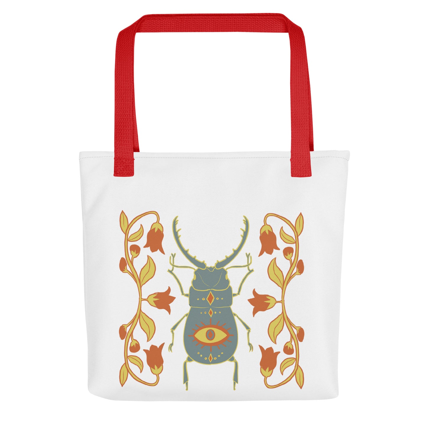 Retro Style Beetle Insect White Tote Bag